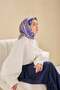 وشاح حرير تويل بنمط فني أرجواني 90x90 - 3