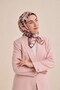 Twill Silk Scarf Abstract Pattern Silver 90X90 - 4