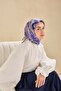 وشاح حرير تويل بنمط فني أرجواني 90x90 - 2