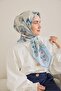 Twill Silk Scarf Shawl Pattern Ecru 90X90 - 5