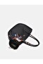 Women's Black Scarf Multi-Compartment and Convenient Vegan Leather Crossbody Hand and Shoulder Bag - 4