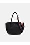 Women's Black Scarf Multi-Compartment and Convenient Vegan Leather Crossbody Hand and Shoulder Bag - 2