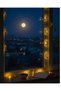 Ramadan Minare Detailed Crescent Led Light Daylight Yellow Metal Ornament - 2