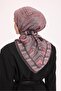 Viscose Velora Scarf Four Seasons Antique Motif Pattern Dark Gray 90X90 - 4