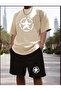 Unisex women's/men's star custom printed shorts t-shirt set