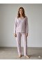 Summer Lycra Women's Buttoned Combed Cotton Viscose Pajama Set - 3