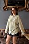 Women's Khaki Oversize Modal Shirt – Minimal Elegance Mlb178 - 4