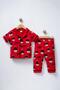 100% Cotton Short Sleeve Buttoned Summer Girls Boys Sailing Patterned Baby Kids Pajama Set - 2