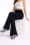 Voguefit Women's Comfort Spanish Leg High Waist Gathering Leggings Pants - Black - 2
