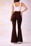 Voguefit Women's Comfort Spanish Leg High Waist Gathering Leggings Pants - Brown - 3