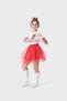 Girl's April 23Rd Costume - White Ataturk Signature T-Shirt and Red Tutu Skirt Set - 2