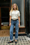 Women's Short Sleeve Buttoned Polo Collar Knitwear Sweater White 26S3042 - 4