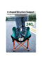 Folding Chairs Heavy Duty Support 330 Lbs Outdoor Moon Chair With Carry Bag,With Side Pockets 4pcs - 3