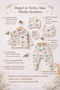 Gots Certified Fabric 100% Cotton Muslin 5-Piece Baby Boy Hospital Discharge Set Gift - 5