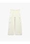Belt Detailed High Waist Cargo Pocket Loose Trousers - 4