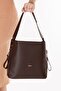 Women's Double Compartment Hand and Shoulder Bag Ald.6752 Brown