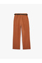 Wide Leg Belted Palazzo Trousers with Pile Detail and Pockets - 4