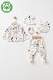 Gots Certified Fabric 100% Cotton Muslin 5-Piece Baby Boy Hospital Discharge Set Gift