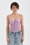Women's Front Lace Detailed Design Crop Corset