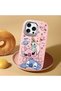 iPhone 16 Pro Max Compatible Shock-Absorbing Camera Protected Pink Silicone Patterned Case - 2