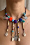 Ethnic Bohemia Antique Tasseled Pompon Sea Shell Coin Necklace - 2