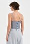 Women's Front Lace Detailed Design Crop Corset - 3