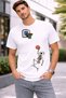 Men's Oversize T-Shirt Dunking Skeleton Printed 100% Cotton T-Shirt Comfortable Fit