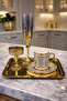 Gold Coffee Presentation Set – Gold Coffee Cup, Turkish Coffee Cup, Coffee Saucer and Tray - Luxury Coffee Set