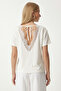 Back Detailed Lace Knitted Blouse Lnt0026 Ecru - 5