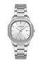 Men's Silver Metal Cord Silver Dial Square Case Wrist Watch with 2 Year Warranty - 2