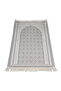 Chenille Prayer Rug + Prayer Beads + Beaded Zikirmatik Gift Set (Gray) - 3