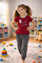 Girls' Sweet Printed O-Neck Pajama Set - 2