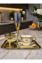 Gold Coffee Presentation Set – Gold Coffee Cup, Turkish Coffee Cup, Coffee Saucer and Tray - Luxury Coffee Set - 2