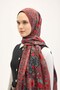 Urban Hours Floral Motif Pattern Burgundy Mayda Shawl 190X70 - 3
