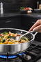 Silver Pro Series 28cm Wok Pan 3.7L with Glass Lid - 2
