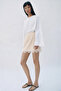 Lace detailed mini satin skirt - 4