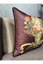 Imported Silk Velvet Damask Pattern Burgundy Cushion Cover 43X43 - 7