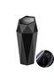Car Trash Can with Lid, Diamond Pattern Design, Leak-Proof Portable Mini Waste Bin, Black