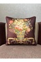 Imported Silk Velvet Damask Pattern Burgundy Cushion Cover 43X43 - 2