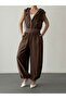 Ribana Detailed Trousers Brown