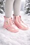 Girl's Side Zipper Shiny Heart Detailed Winter Boots - 3
