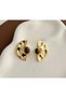 Xuping Vintage Gold Wavy Half Moon Earrings with Colorful Stone Steel Antiallergic Vip Non Tarnish Women Earrings - 6