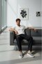 Men's White Textured Wrinkled Polo Collar Slim Fit Tshirt - 3