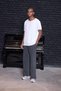 Men's Black and White Wide Cut Cotton Basic Oversize Tshirt - 4