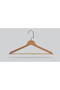 Wooden (Black Nickel Hook) Bar Hanger for Shirts and Trousers, Natural Color, 12 Pieces - 3