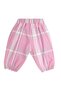 Organic Pink Plaid Spring Baby Girl Carrot Pants - 4