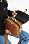 Women's Tan-Beige 3-Compartment Covered Leather Detailed Buckle Crossbody & Shoulder Bag with Adjustable Column Strap - 3