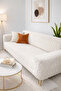 Lycra Elastic Slip-On Welsoft Fleece Sofa Cover Zigzag Pattern (product is 1 item)