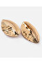 Metal Earrings with Contrast Texture - 3