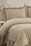 Fiorin Embroidered, Ruffled 100% Cotton 7-Piece Duvet Cover Set – Embossed Leaf Embroidery - 2
